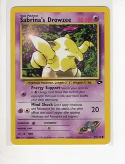 SABRINA'S DROWZEE GYM CHALLENGE SET POKEMON CARD 95/132 LP - Image 1