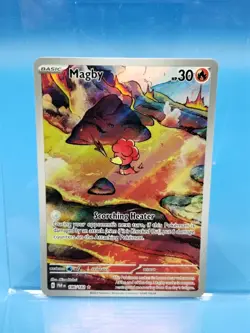Pokemon TCG Magby 186/182 Paradox Rift Illustration Rare Card NM/M Condition - Image 1