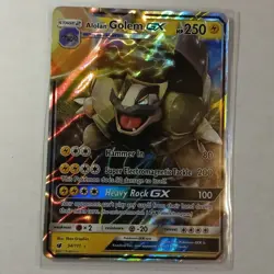 Alolan Golem GX 34/111 2017 Rare Full Art Holo Pokemon Card Crimson Invasion - Image 1