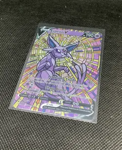 CUSTOM MADE Espeon Shiny/ Holo Pokemon Card Full/ Alt Art Stained Glass NM 1 - Image 1