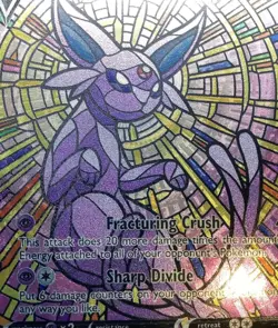 CUSTOM MADE Espeon Shiny/ Holo Pokemon Card Full/ Alt Art Stained Glass NM 1 - Image 2