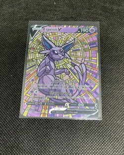 CUSTOM MADE Espeon Shiny/ Holo Pokemon Card Full/ Alt Art Stained Glass NM 1 - Image 4