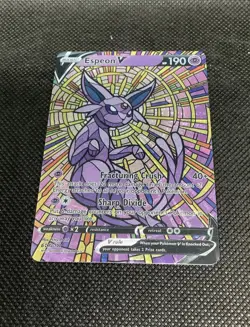 CUSTOM MADE Espeon Shiny/ Holo Pokemon Card Full/ Alt Art Stained Glass NM 1 - Image 5