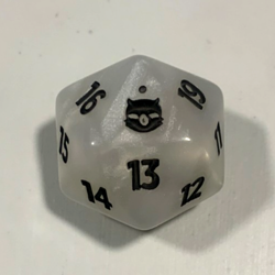 Final Fantasy Life Counter - Oversized White Spindown D20 Dice - MTG Magic - Image 1