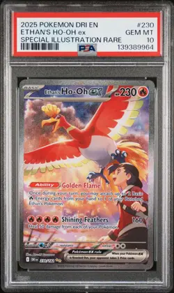 2025 POKEMON ETHAN'S HO-OH DESTINED RIVALS SPECIAL ILLUSTRATION RARE #230 PSA 10 - Image 1