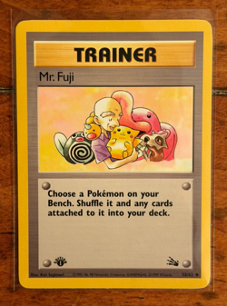 1999 Pokemon Mr. Fuji 1st Edition Trainer 58/62 Fossil - Image 1