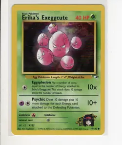 GYM HEROE'S SET ERIKA'S EXEGGCUTE POKEMON CARD 77/132 EX/NM - Image 1