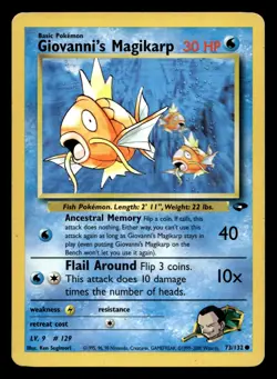 Giovanni's Magikarp 73/132 Common Gym Challenge WOTC Pokemon LP - Image 1