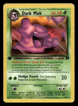 Dark Muk 41/82 Uncommon Team Rocket 1st Edition WOTC Pokemon MP - Image 1
