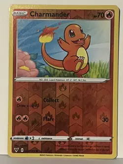 Charmander Reverse Holo 023/185 SWSH04: Vivid Voltage NM Pokemon Fast Ship - Image 1