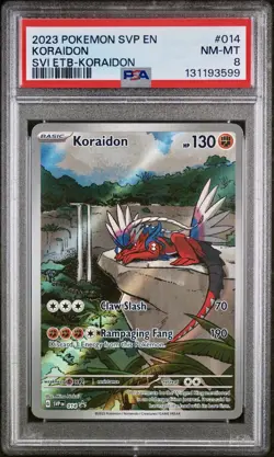 POKEMON PSA 8 KORAIDON FULL ART #014 PROMO SCARLET e VIOLET ENGLISH 2023! - Image 1