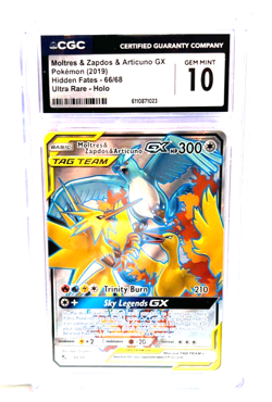 2025 POKEMON GEM MINT MOLTRES & ZAPDOS & ARTICUNO # 66/68 HOLO GRADE 10 AWESOME - Image 1