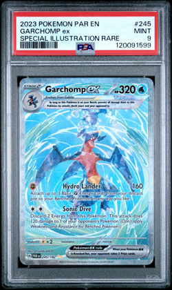 2023 POKEMON PAR EN-PARADOX RIFT #245 GARCHOMP ex SPECIAL ILLUSTRATION RARE PSA9 - Image 1