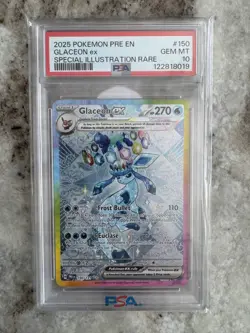 2025 POKEMON PRE EN #150 GLACEON EX SPECIAL ILLUSTRATION RARE PSA GEM MINT 10 - Image 1