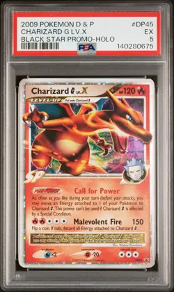 2009 POKEMON DIAMOND & PEARL BLACK STAR PROMO HOLO #DP45 CHARIZARD G LV.X PSA 5 - Image 1