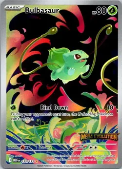 Pokemon TCG Mega Evolution Bulbasaur Mega Evolution Stamp | 133/132 NM (SKU 1-2) - Image 1