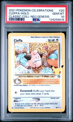 2021 POKEMON CELEBRATIONS CLASSIC COLL #20 CLEFFA-HOLO PSA 10 - Image 1