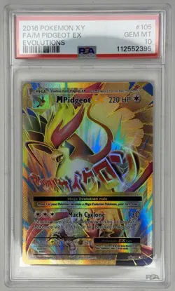 2016 Pokemon XY Evolutions Full Art FA M Mega Pidgeot EX eBay 1/1 #105 PSA 10 - Image 1