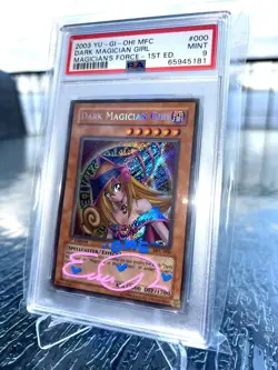 2003 1st Ed. MFC-000 PSA 9 Dark Magician Girl Yu-Gi-Oh Signed By Erica Schroeder - Image 1