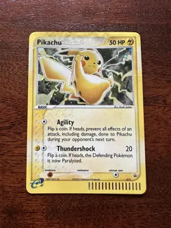 Pikachu #012 Holo Black Star Promo Card Vintage LP Pokemon TCG *Damaged* - Image 1
