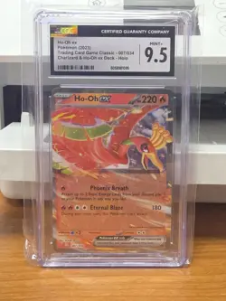 CGC MINT+ 9.5 Ho-Oh EX 007/034 Charizard & Ho-Oh EX Deck Full Art Pokemon Card - Image 1