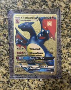 Blue Charizard GX HP250 Gold Pokemon Card - Image 3