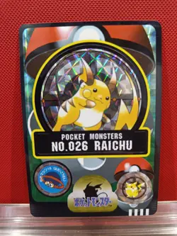 Pokemon Sticker Card Sealdass Bandai 1997 026 Raichu - Image 1