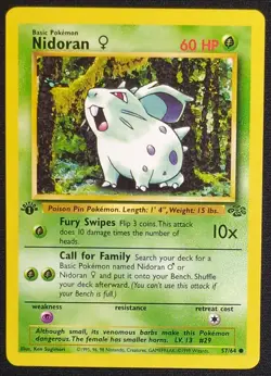 Nidoran 57/64 1st Edition Jungle Pokemon Card - Image 1