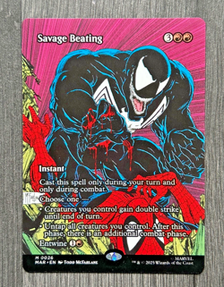 MTG Marvel Spider-Man Savage Beating 0026 Borderless Card Magic The Gathering - Image 1