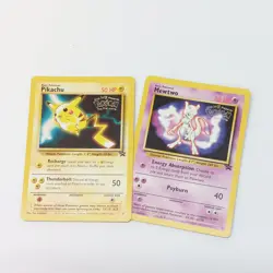 Set Of 2 POKEMON FIRST MOVIE PROMO 1999 Mewtwo Pikachu Cards Basic Set - Image 1