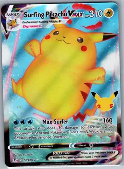 Surfing Pikachu VMAX 009/025 Celebrations - Pokemon Card - NM - Image 1