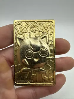 Vintage 1999 Pokemon Burger King Nintendo 23 Karat Gold Plated Jiggypuff Card - Image 1