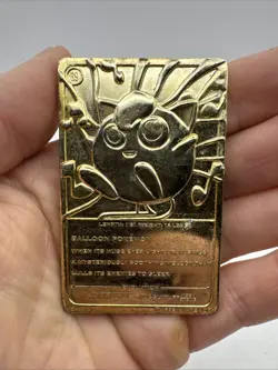 Vintage 1999 Pokemon Burger King Nintendo 23 Karat Gold Plated Jiggypuff Card - Image 4