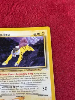 Raikou 22/64 Neo Revelation Regular Pokemon Card Played - Image 3