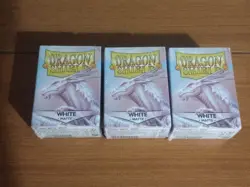 white dragon shield sleeves 100's x3 still sealed - Image 1