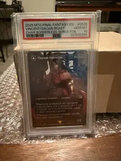 MTG Final Fantasy Vincent Valentine Borderless Surge Foil PSA 10 - Image 1