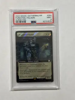 PSA 9 MTG Puresteel Paladin (Extended Art) (Surge Foil) Universes Beyond Fallout - Image 1
