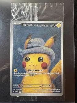 Pokemon Card - Pikachu with Grey Felt Hat X VAN GOGH PIKACHU Promo SVP085 SEALED - Image 1