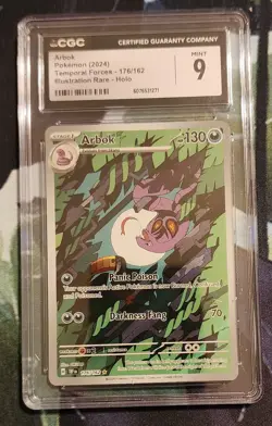 Pokemon - Arbok 176/162 SV05: Temporal Forces Holo - CGC 9 MINT - Graded Pokemon - Image 1
