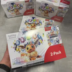 Pokemon TCG Prismatic Evolutions ETB with Booster Bundle Costco 2-Pack Sealed - Image 1
