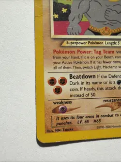 Pokemon TCG Light Machamp 25/105 Neo Destiny Rare WOTC -Heavily Played - Image 3
