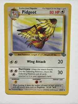 Pokemon Pidgeot 24/64 1st Edition Jungle Rare Vintage WOTC 1999 Non Holo LP - Image 1