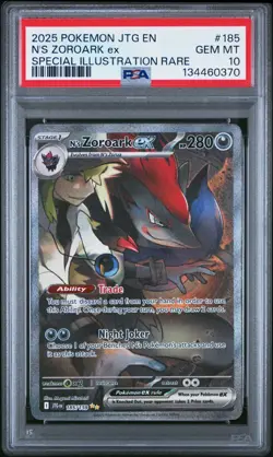 2025 POKEMON JOURNEY TOGETHER SPECIAL ILLUSTRATION RARE N'S ZOROARK EX PSA 10 - Image 1