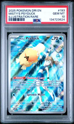 2025 POKEMON DRI EN-DESTINED RIVALS ILLUSTRATION RARE MISTY'S PSYDUCK PSA 10 - Image 1