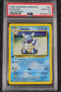 1999 Pokemon German 1st Edition Wartortle Schillok #42 PSA 10 GEM MINT - Image 1