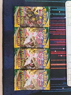 4x Nintendo Pokemon TCG Sword & Shield Evolving Skies Booster Pack (LOT OF 4) - Image 1