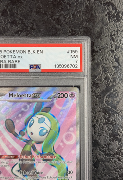 2025 POKEMON BLK EN MELOETTA ex ULTRA RARE #159 PSA 7 POP 1 - Image 2