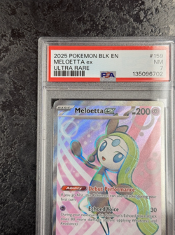 2025 POKEMON BLK EN MELOETTA ex ULTRA RARE #159 PSA 7 POP 1 - Image 3