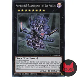 Yugioh Number 68: Sanaphond the Sky Prison CT14-EN008 Super Rare NM - Image 1