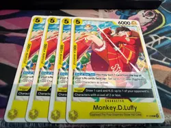4x One Piece Monkey D. Luffy P-106 English Promo | Near Mint | New - Image 1